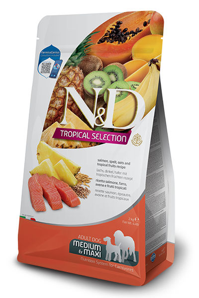 Farmina N&D Spelt, Oats and Tropical Fruit Selection Salmon Mini Adult Dog Food - Mutts & Co.