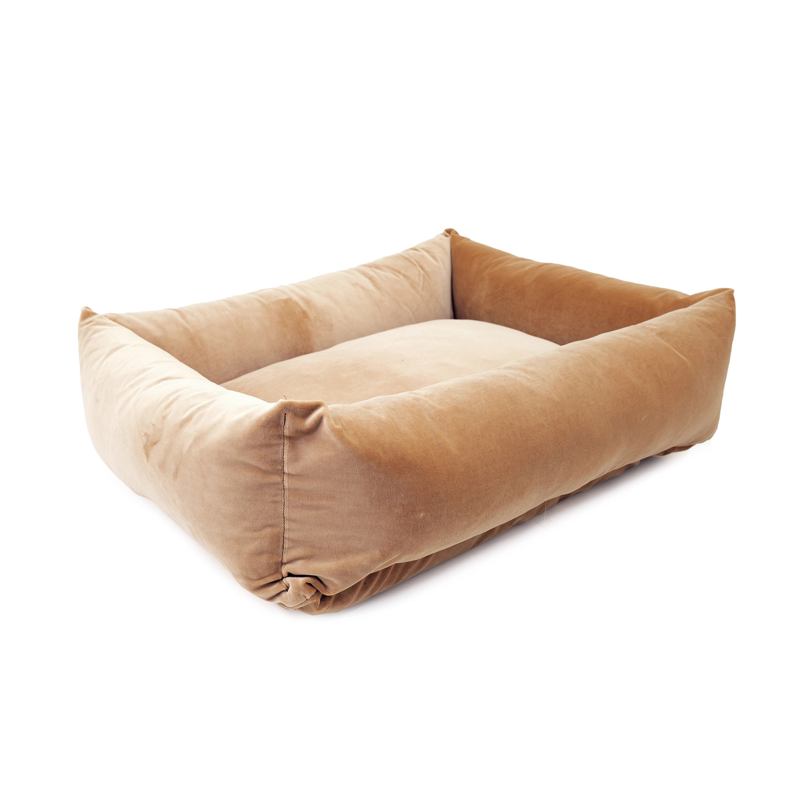 Carolina Pet Company Renewed Velvet Kuddler Dog Bed Tan