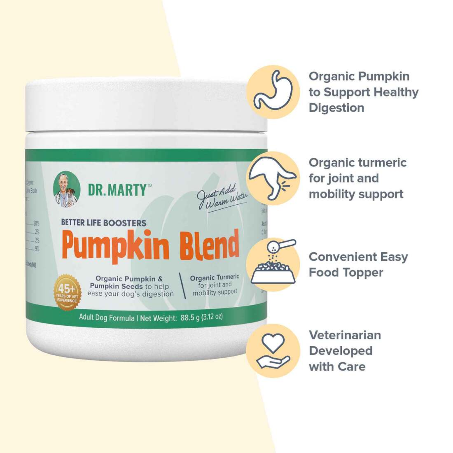 Dr. Marty Better Life Boosters Pumpkin Blend Powder for Dogs 3.17 oz