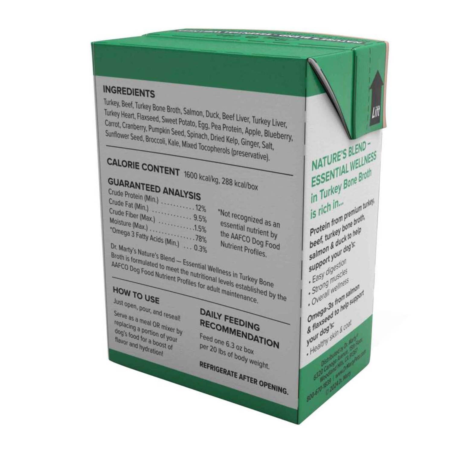 Dr. Marty Wet Dog Food Turkey Beef Salmon & Duck Essential Wellness Tetra Pak 6.3 oz