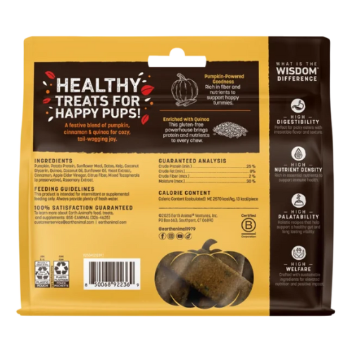 Earth Animal Wisdom Air-Dried Jerky for Dogs Pumpkin Spice 4 oz