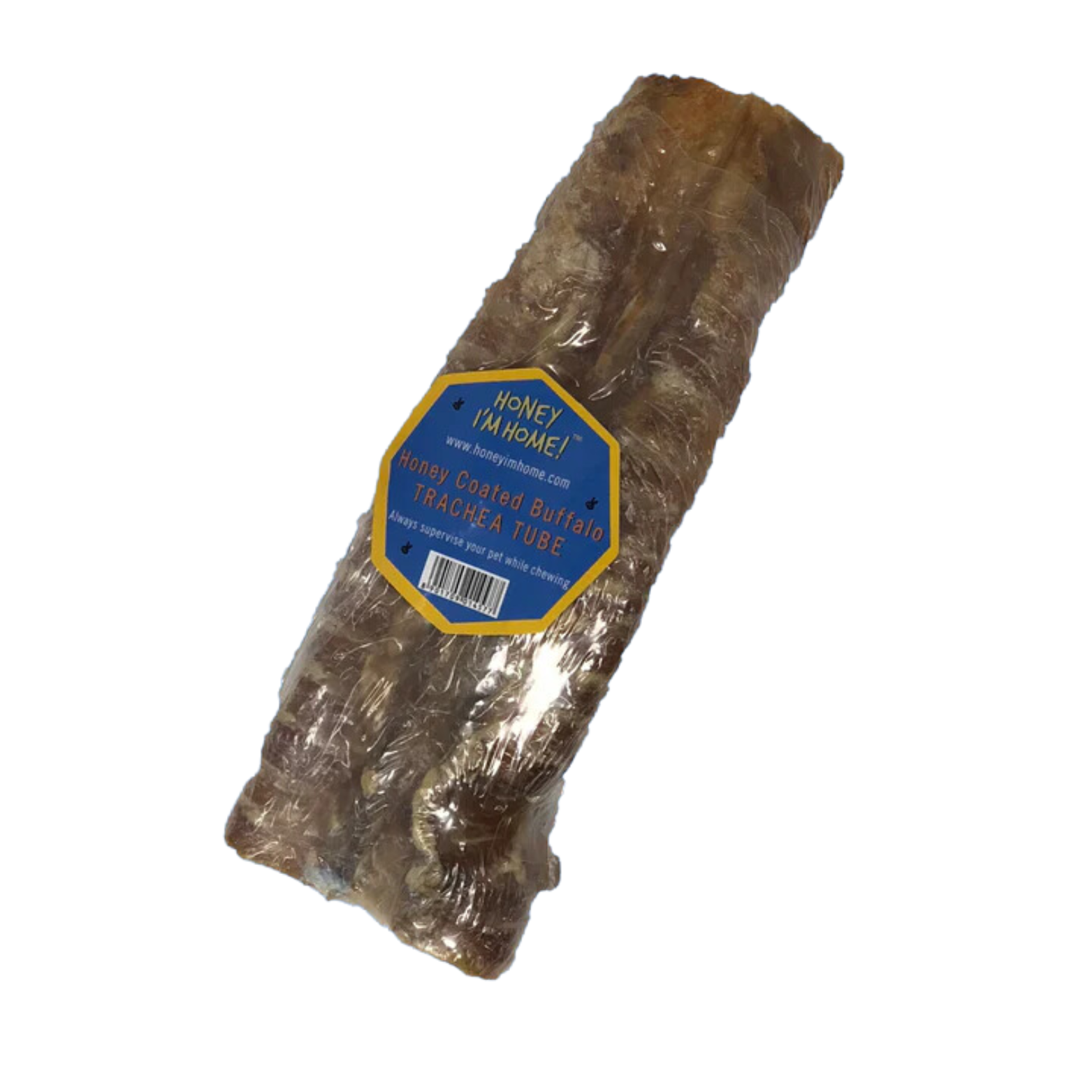 Honey I'm Home Buffalo Trachea Tubes Natural Honey Coated Chews Grain-Free Dog Treats Bulk 6"