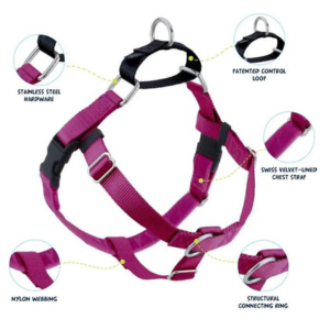 2 Hounds Design Freedom No-Pull Dog Harness With Leash Raspberry - Mutts & Co.