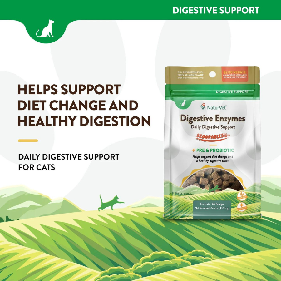NaturVet Scoopables Digestive Cat Chews 5.5 oz - Mutts & Co.