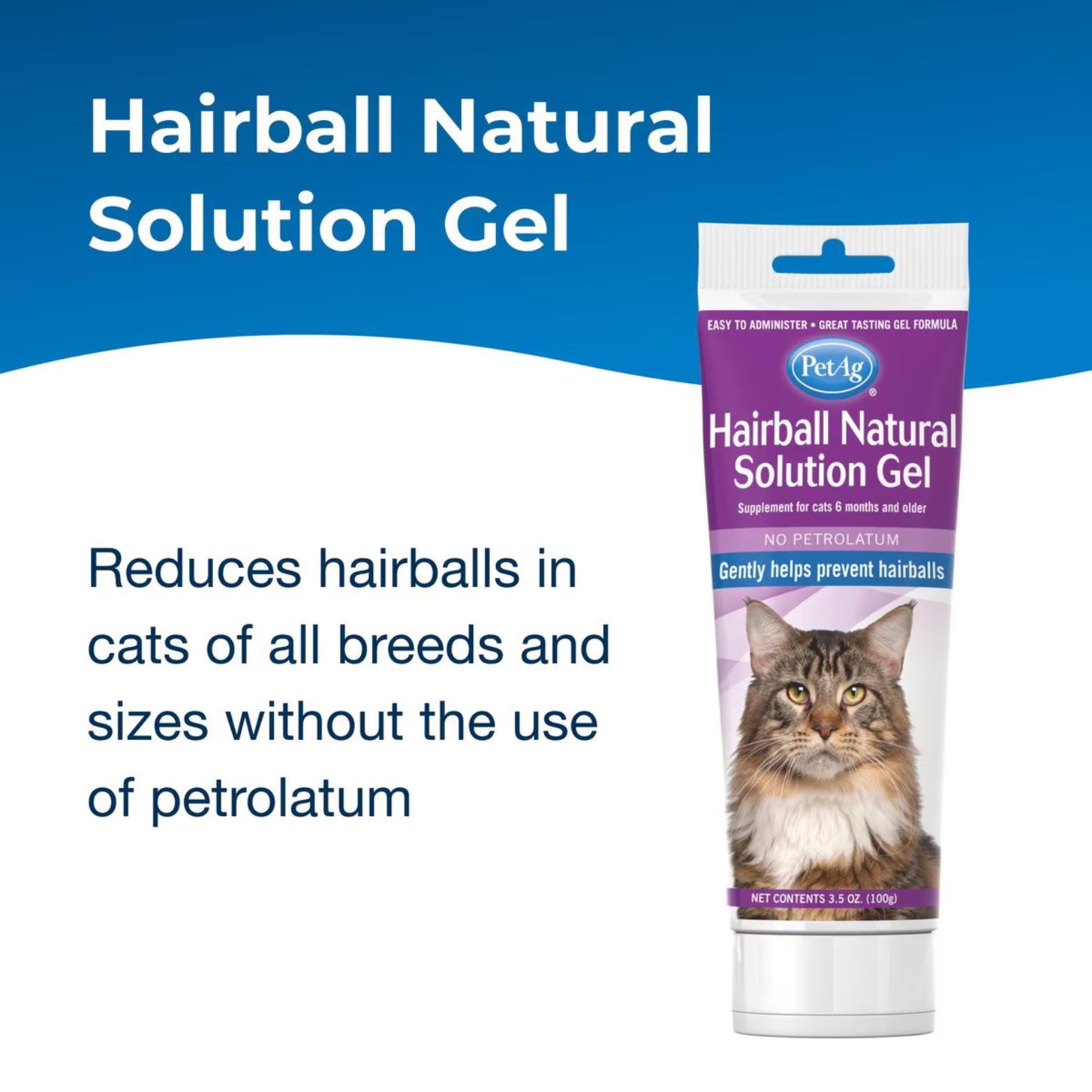 PetAg® Hairball Natural Solution Gel for Cats 3.5oz