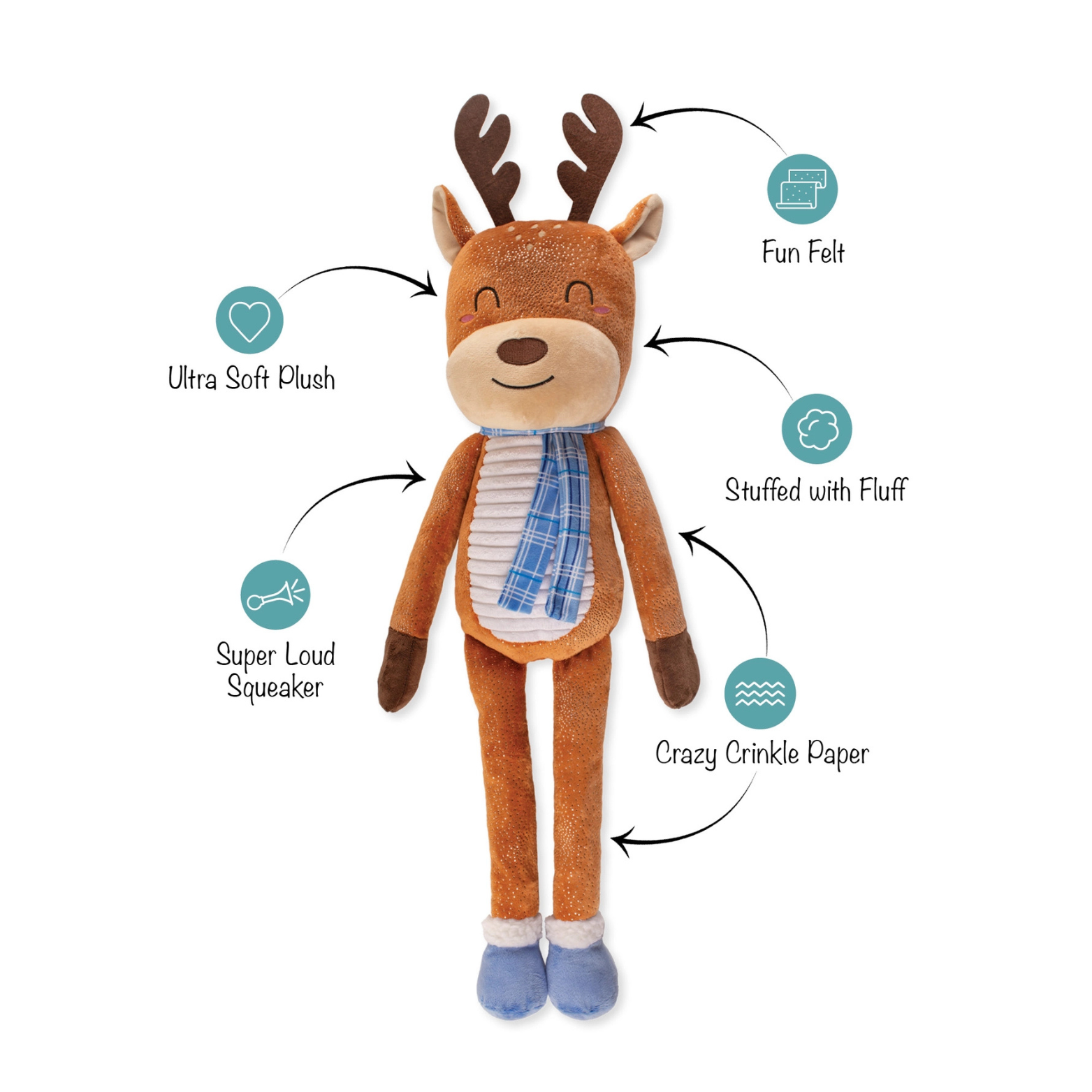 Pet Shop by Fringe Studio Dashin' Around Plush Dog Toy, Large