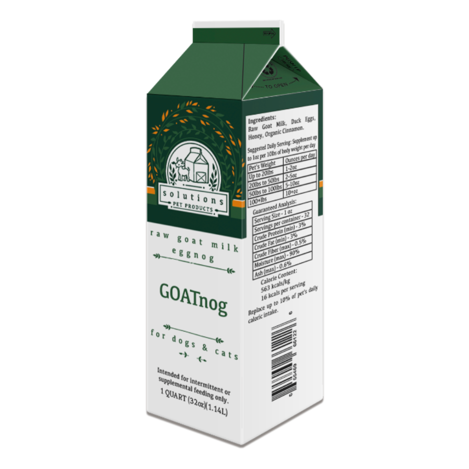 Solutions Pet Products GoatNog Raw Frozen Goat Milk for Dogs and Cats