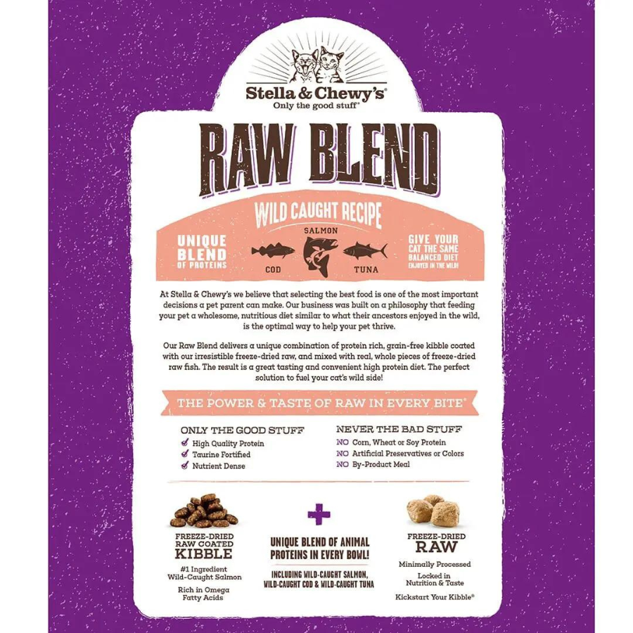 Stella & Chewy's Raw Blend Kibble Wild-Caught Recipe Cat Food - Mutts & Co.