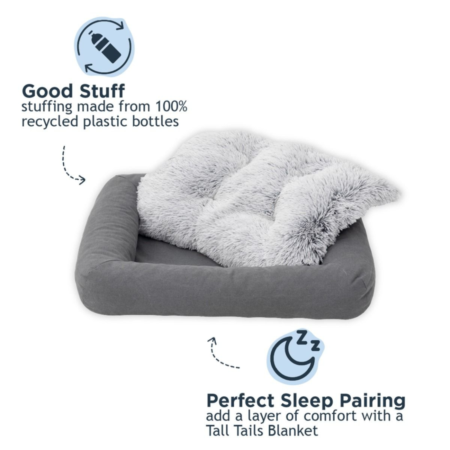 Tall Tails All-In-One Dog & Cat Bed, Grey