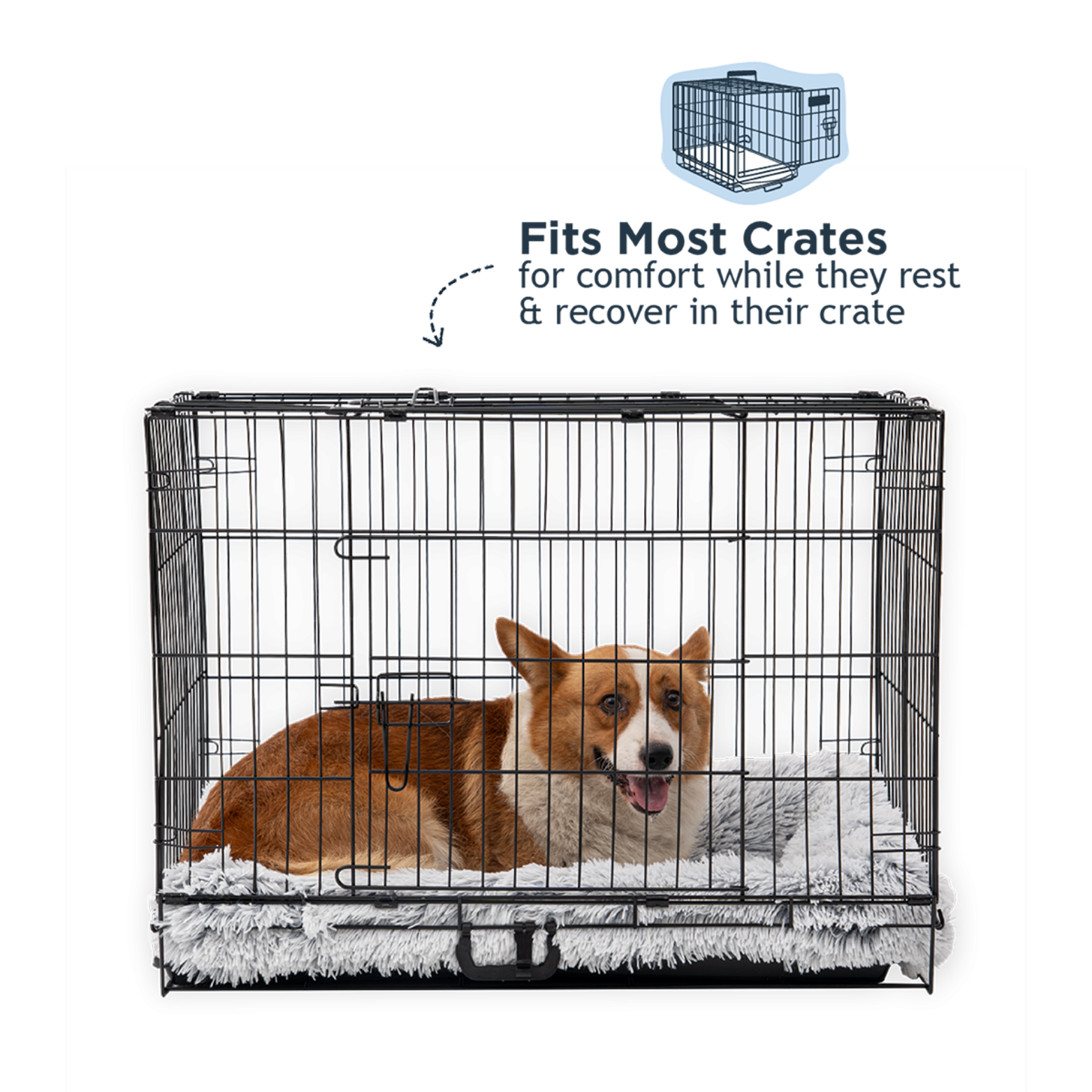 Tall Tails Cuddle Crate Dog & Cat Bed, Grey