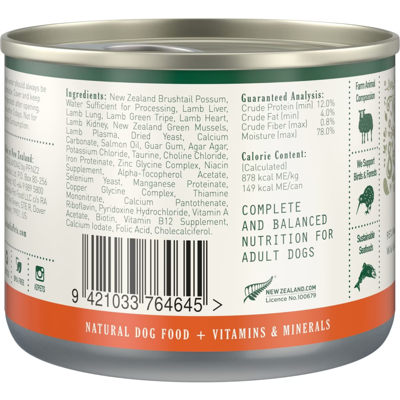 Zealandia Grain-Free Brushtail Pate Canned Dog Food, 6 oz