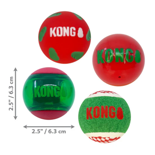 Kong Holiday Occasion Balls 4-pack Cat Toy