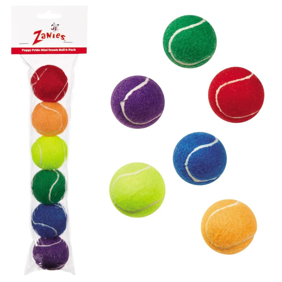 Zanies Puppy Pride Tennis Ball Dog Toys 6 Pack