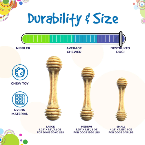 SodaPup Honey Bone eChew Durable Nylon Dog Chew Toy