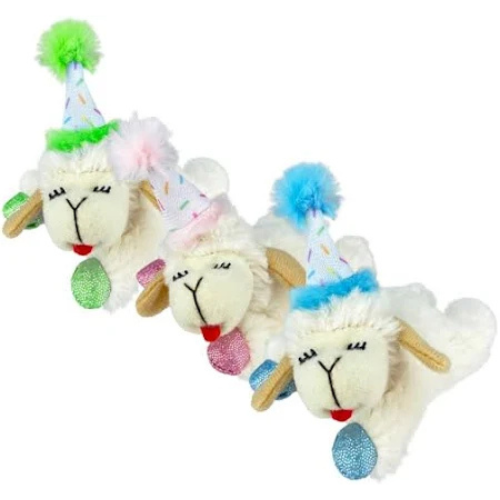 Multipet Cat Lamb Chop Birthday Catnip Toy, Assorted