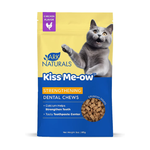 Ark Naturals Cat Dental Chews Kiss ME-OW Chicken Flavor Strengthening Cat Treats 3 oz