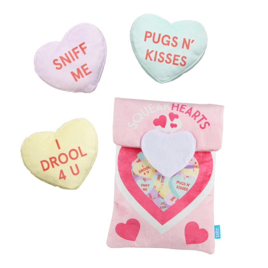 BARK Squeakhearts Plush Dog Toy