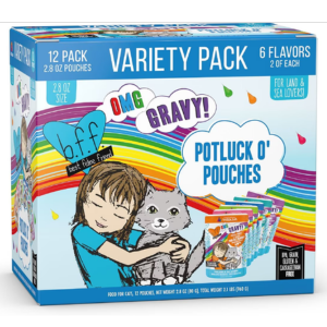 BFF OMG Potluck O' Pouches Variety Pack Canned Cat Food