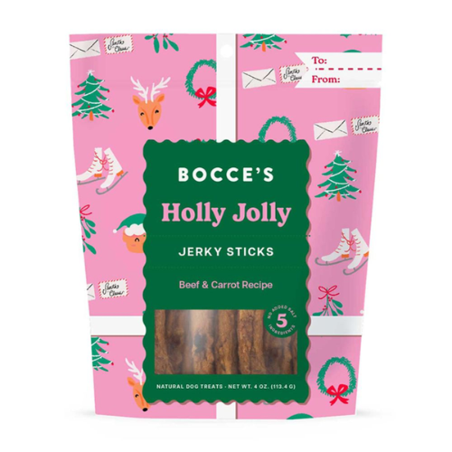 Bocce's Bakery Holly Jolly Jerky Sticks Dog Treats 4 oz