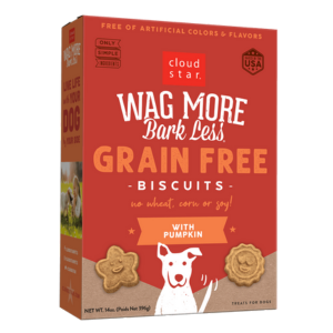 Cloud Star Wag More Bark Less Grain-Free Oven Baked with Pumpkin Dog Treats 14 oz - Mutts & Co.