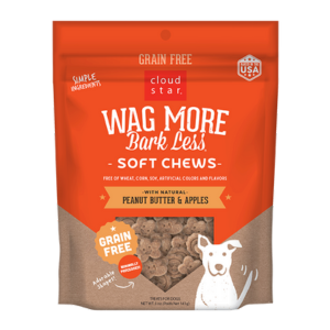 Cloud Star Wag More Bark Less Grain-Free Soft & Chewy with Peanut Butter & Apples Dog Treats 5 oz - Mutts & Co.