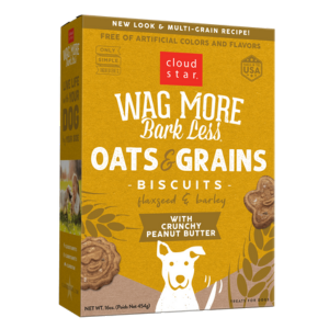 Cloud Star Wag More Bark Less Oats & Grains Biscuits with Crunchy Peanut Butter Cookie Recipe Dog Treats - Mutts & Co.