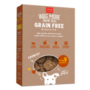 Cloud Star Wag More Bark Less Grain-Free Oven Baked with Peanut Butter & Apples Dog Treats 14 oz - Mutts & Co.