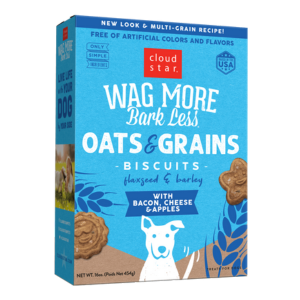 Cloud Star Wag More Bark Less Oats & Grains Biscuits with Bacon, Cheese & Apples Dog Treats - Mutts & Co.