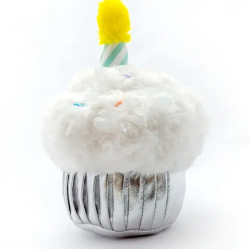 Thoozypet Birthday Cupcake Plush Dog Toy 7"