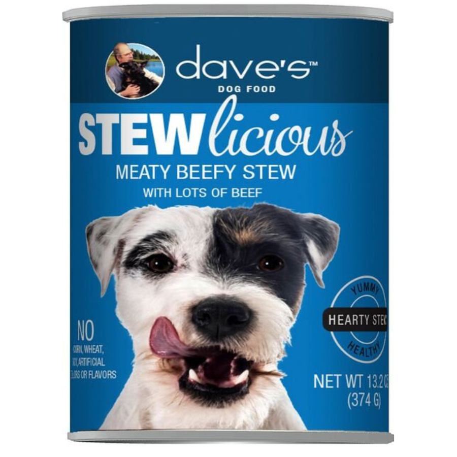 Dave's Pet Food Stewlicious Meaty Beefy Stew Canned Dog Food, 13.2-oz - Mutts & Co.
