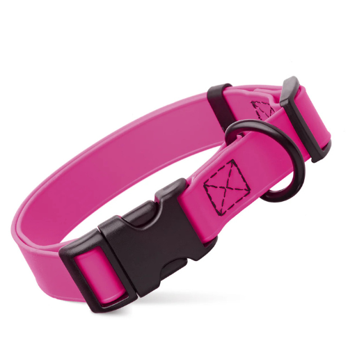 Dogline Biothane Waterproof Dog Collar with Quick Release Buckle Pink