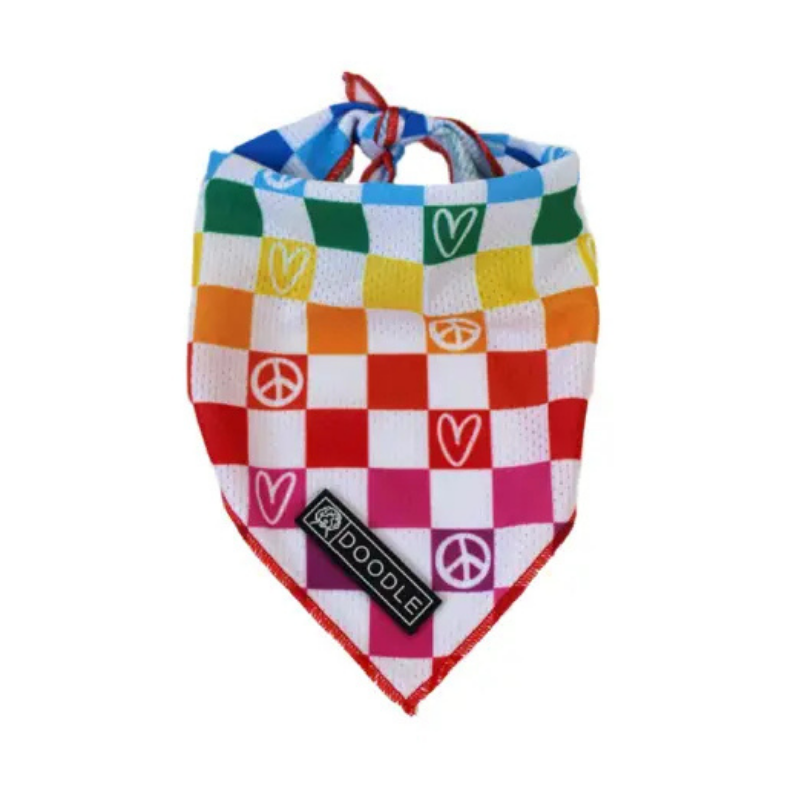 Doodle Pet Design Peace Love Pride Rainbow Dog Bandana