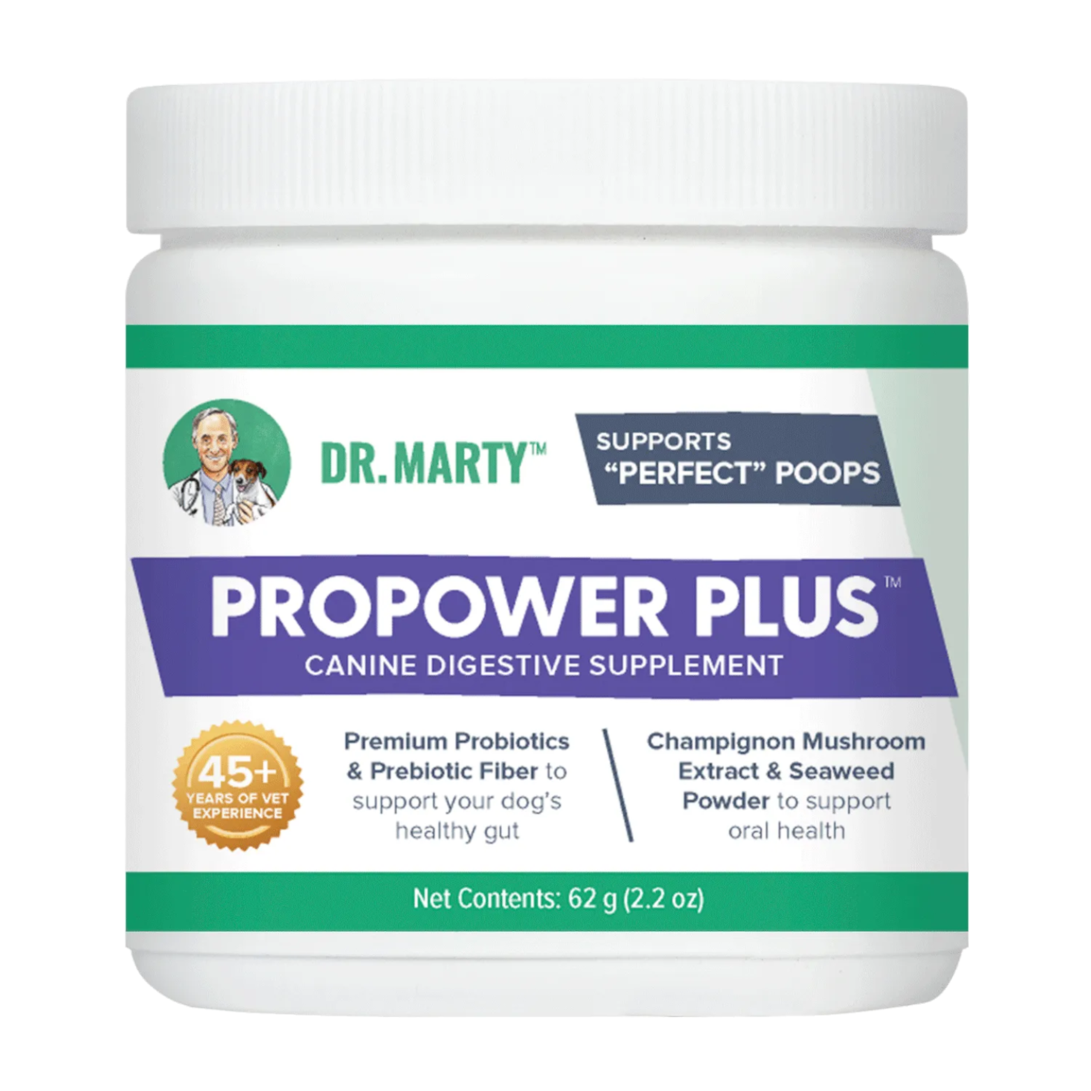 Dr. Marty ProPower Plus Digestive Gut Health Powder for Dogs 2.2 oz
