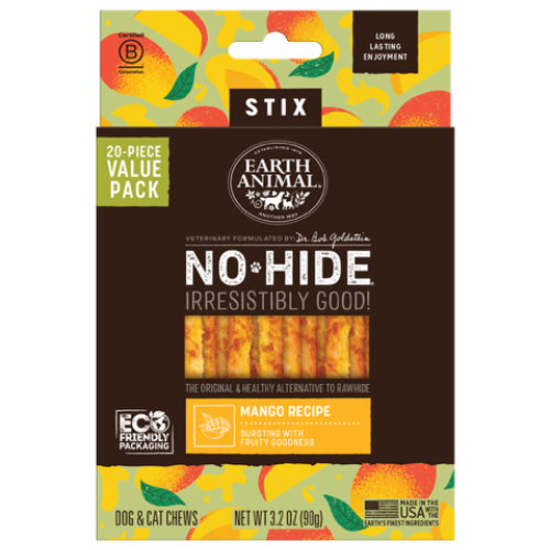 Earth Animal No Hide Mango Stix Dog Treats 20pk