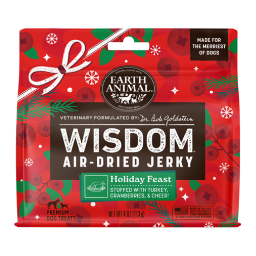 Earth Animal Wisdom Air-Dried Jerky for Dogs Holiday Feast 4 oz