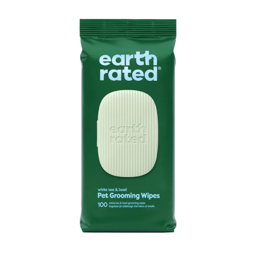 Earth Rated Grooming Wipes White Tea & Basil Scented 100ct
