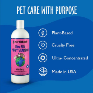 Earthbath Ultra Mild Puppy Shampoo Wild Cherry for Dogs, 16-oz bottle - Mutts & Co.