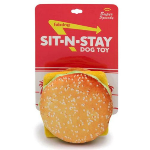Fab Dog Sit N Stay Cheeseburger Dog Toy - Mutts & Co.