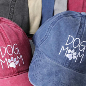 Fashion City Dog Mom Embroidered Cotton Baseball Cap Assorted Colors - Mutts & Co.