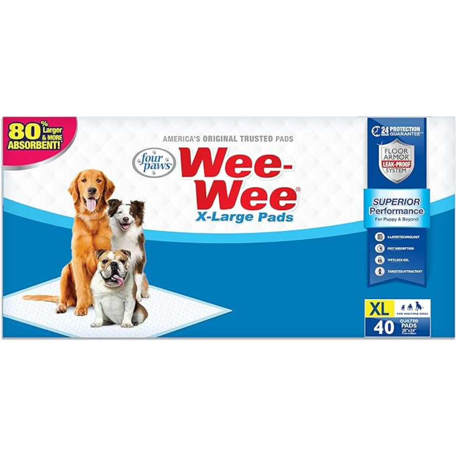 Four Paws Wee-Wee Pet Training and Puppy Pads, 28" x 34"