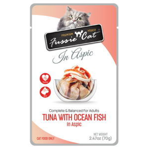 Fussie Cat Premium Tuna with Ocean Fish Formula in Aspic Wet Cat, 2.47-oz Pouch - Mutts & Co.