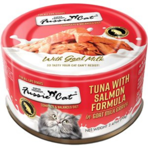 Fussie Cat Premium Tuna with Salmon in Goats Milk Wet Cat Food, 2.47-oz - Mutts & Co.