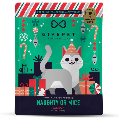 GivePet Naughty or Mice Freeze-Dried Salmon Cat Treats, 1 oz