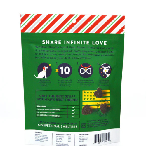 GivePet Peppermint Bark Carob, Molasses & Peppermint Dog Treats, 6 oz