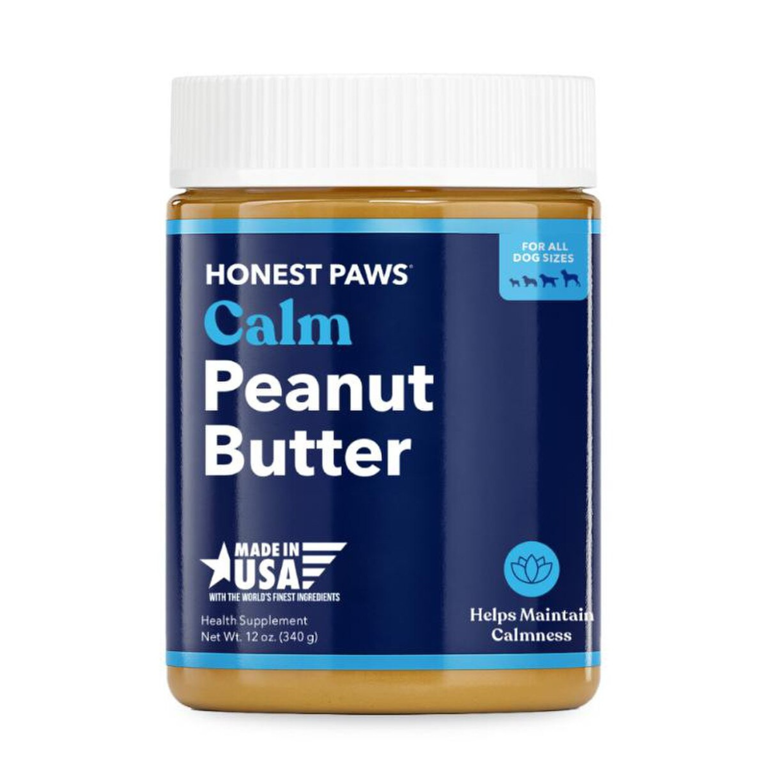 Honest Paws Peanut Butter with Ashwaganda Jar, 12 oz