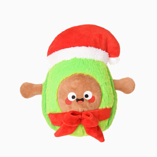 Hugsmart Pet Happy Woofmas Santa Avocado Plush Dog Toy