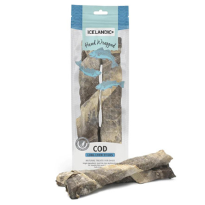 Icelandic+ Dehydrated Cod Skin 10" Hand Wrapped Dog Chew 2 Pack 3.2 oz - Mutts & Co.