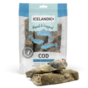 Icelandic+ Dehydrated Cod Skin 5" Hand Wrapped Dog Chew 3 Pack 2.8 oz - Mutts & Co.