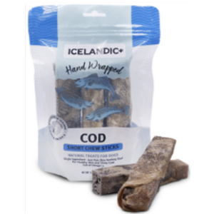 Icelandic+ Dehydrated Cod Skin 5" Hand Wrapped Dog Chew Stick 24 CT Pack - Mutts & Co.