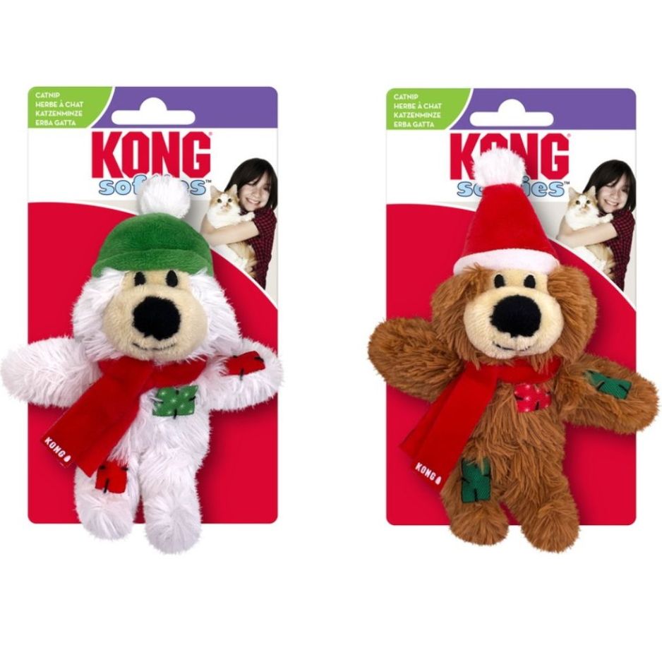 KONG Cat Holiday Softies Bear Assorted